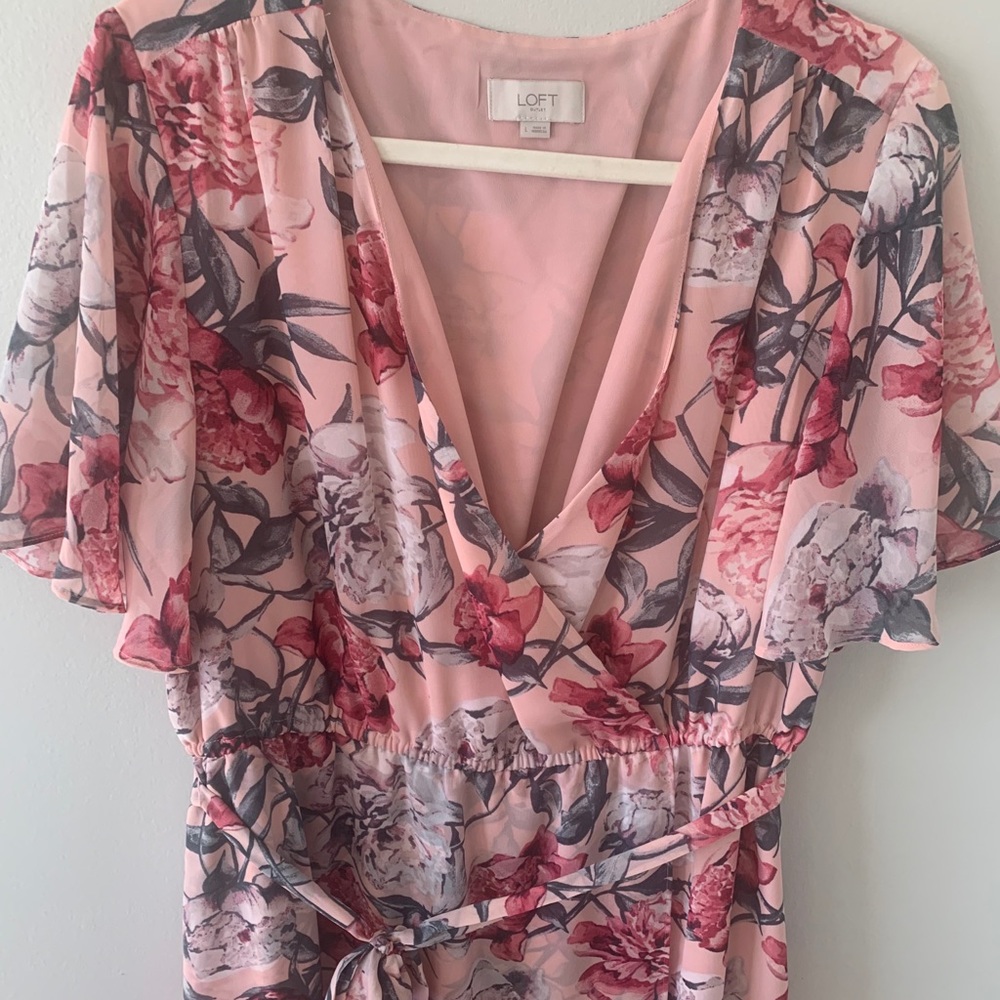 LOFT faux wrap dress - L